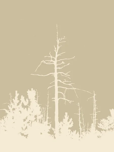 茶色の背景、ベクトル イラストに木材シルエット — ストックベクタ