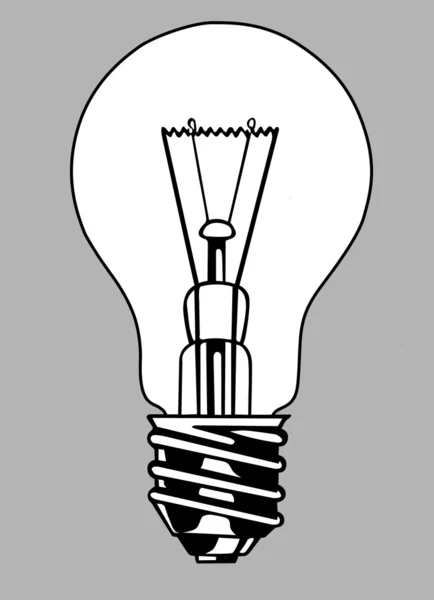 Light bulb silhouette on gray background, vector illustration — Stock Vector
