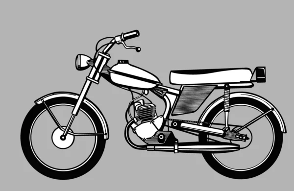 Silhueta ciclomotor em fundo cinza, ilustração vetorial — Vetor de Stock