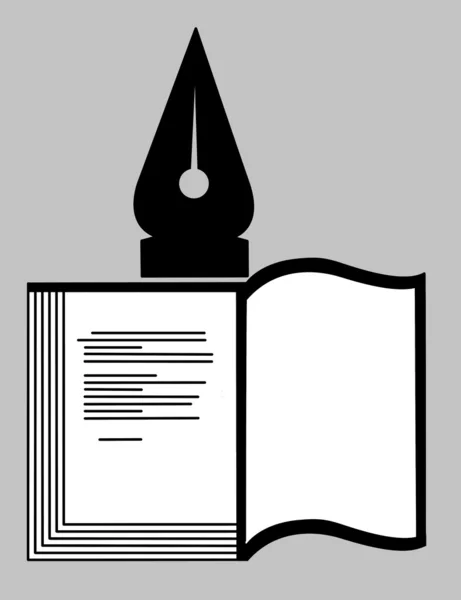 Livro silhueta em fundo cinza, ilustração vetorial — Vetor de Stock