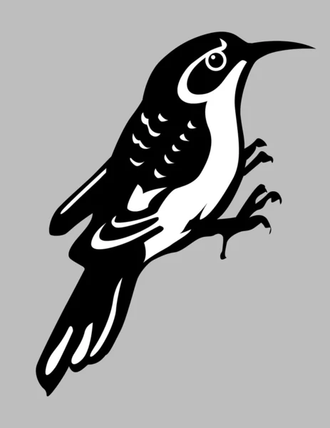 Sıvacı kuşu siluet vektör çizim gri arka plan üzerinde — Stok Vektör