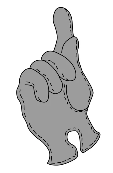 Handschuh-Silhouette auf weißem Hintergrund — Stockvektor
