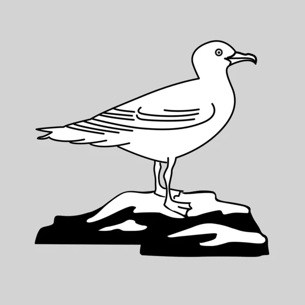 Sea gull siluet vektör çizim gri arka plan üzerinde — Stok Vektör