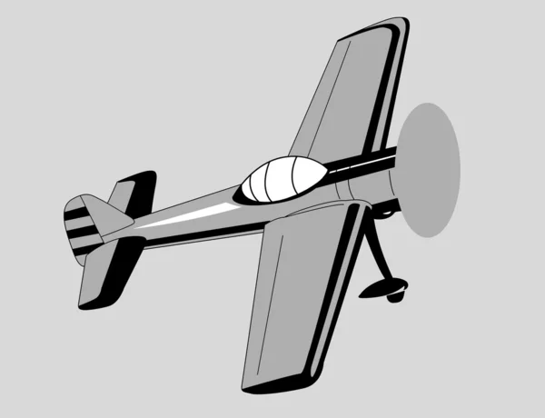 Flugzeugzeichnung auf grauem Hintergrund, Vektorillustration — Stockvektor