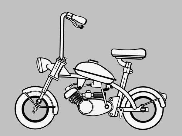 Siluetă moped pe fundal gri, ilustrație vectorială — Vector de stoc