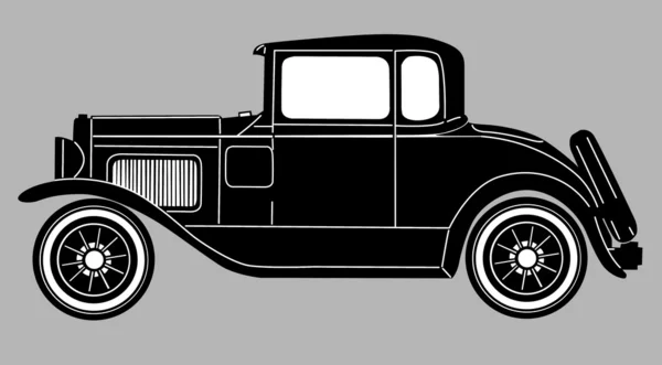 Retro auto op grijze achtergrond, vectorillustratie — Stockvector