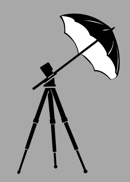 Silhouette de trépied sur fond gris, illustration vectorielle — Image vectorielle