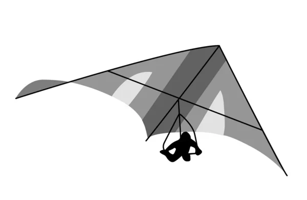 Deltaplane su sfondo bianco, illustrazione vettoriale — Vettoriale Stock