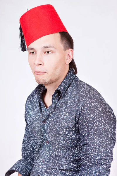 Man in red hat — Stock Photo, Image