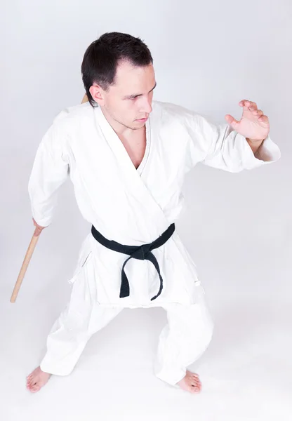Black belt fighter — Stock Photo, Image