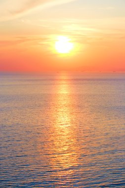 Sunset over black sea scene clipart