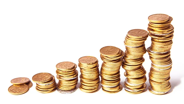 Stosy monet złotych — Zdjęcie stockowe