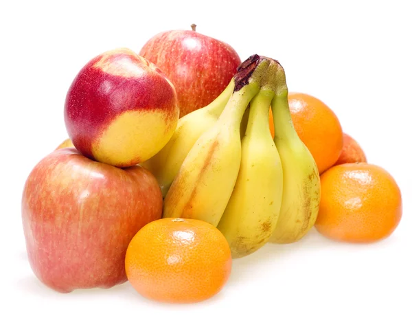 Verduras y frutas frescas aisladas sobre fondo blanco —  Fotos de Stock