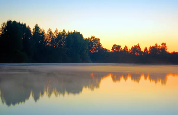 Весенняя сцена на озере — стоковое фото
