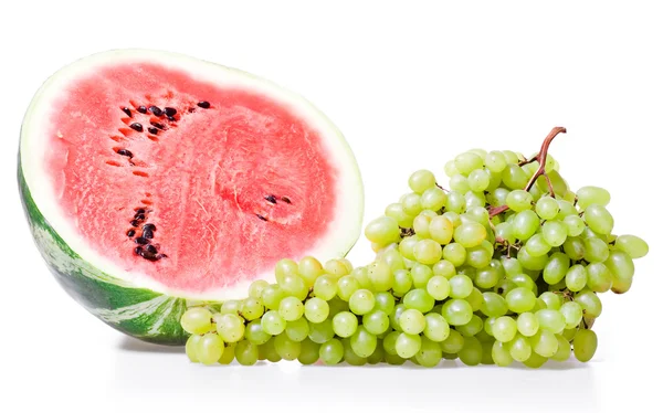 Wassermelone und Trauben Stockbild