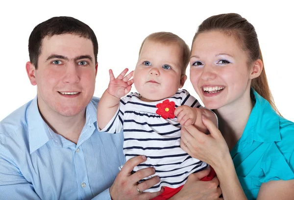 Lycklig familj med barn. — Stockfoto
