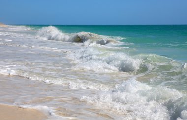 hareketli Karayip Denizi. Playa los cocos. Cayo largo. Küba.