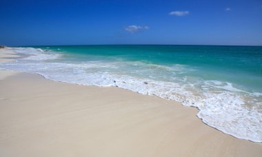 Clean beach Caribbean Sea. Playa los Cocos. Cayo Largo. Cuba. clipart