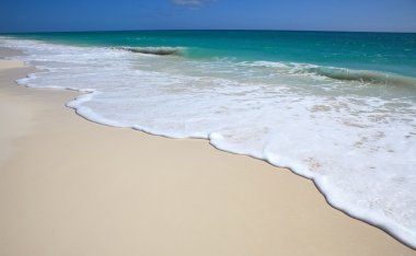 plaj Karayip Denizi temiz. Playa los cocos. Cayo largo. Küba.