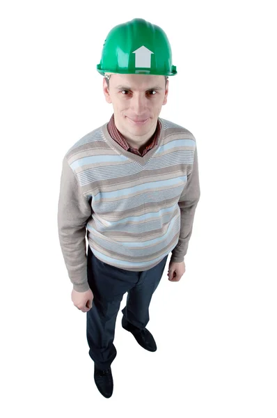 Young worker with protection helmet — Stock Photo, Image