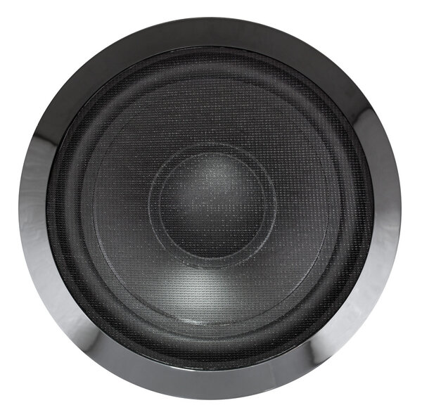 Black acoustic speaker with sphere. Isolated