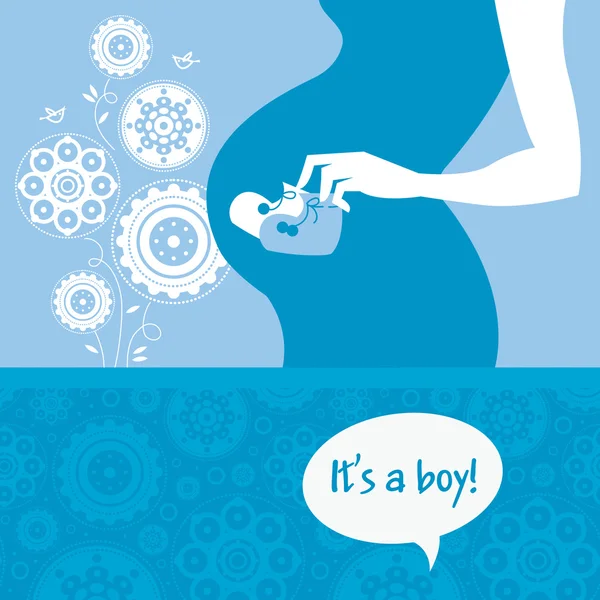 Silhouette terhes anya a gyermek sarok nélküli Női papucsok — Stock Vector