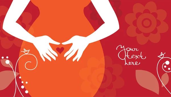 Sylwetka kobiety w ciąży — Wektor stockowy