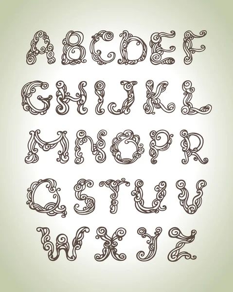 Swirly alphabet — Stock Vector