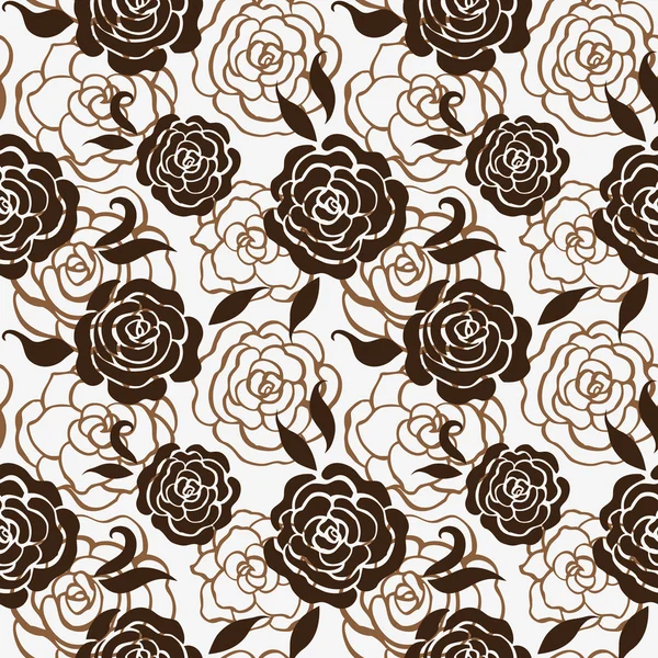 Απρόσκοπτη floral μοτίβο με τριαντάφυλλα — Διανυσματικό Αρχείο