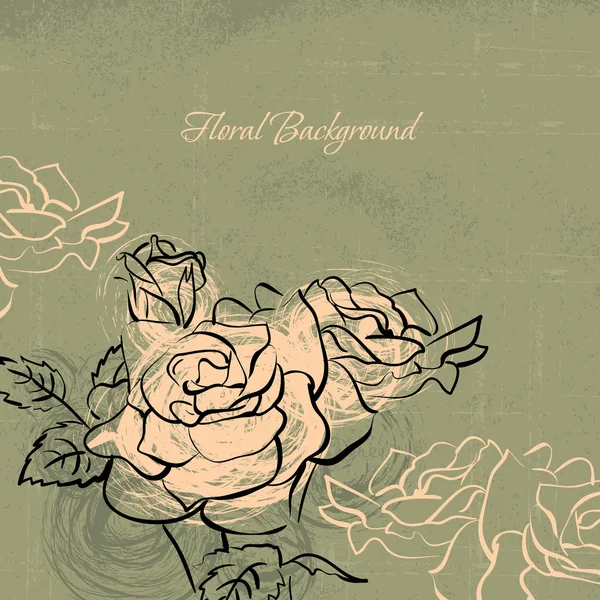 Floral background σε ρετρό στυλ — Διανυσματικό Αρχείο