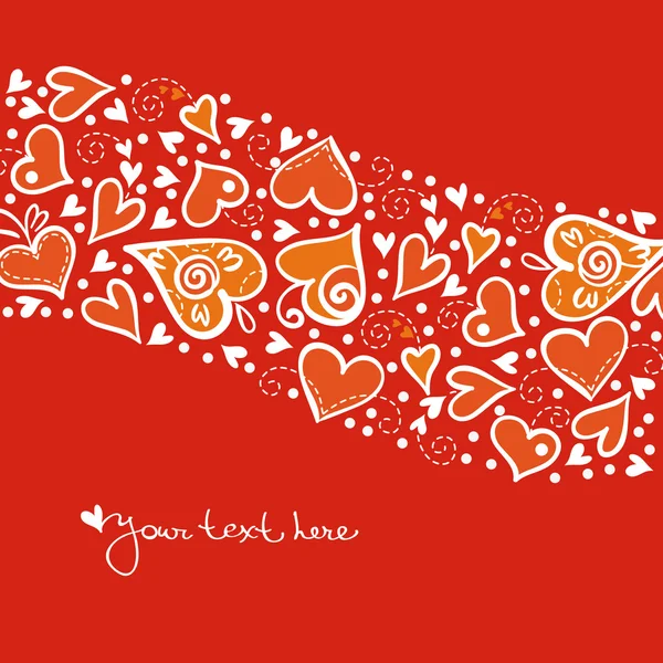 Amore sfondo con cuori astratti. Carta di San Valentino — Vettoriale Stock