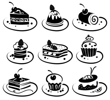 Set of cakes clipart