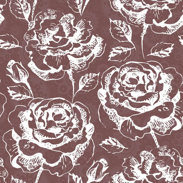 Seamless floral pattern with roses — Stock Vector