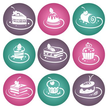 Set of cakes clipart