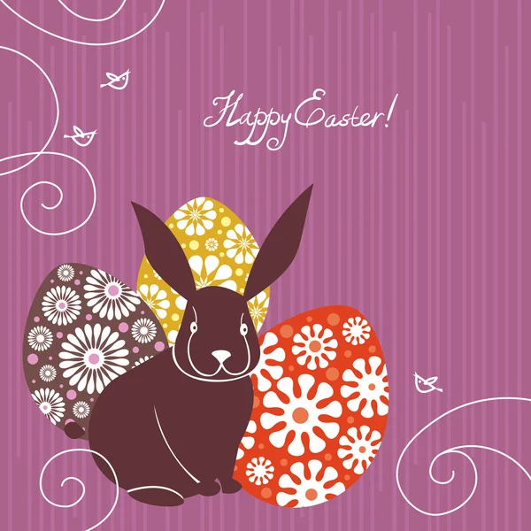 背景与复活节兔和鸡蛋 — 图库矢量图片