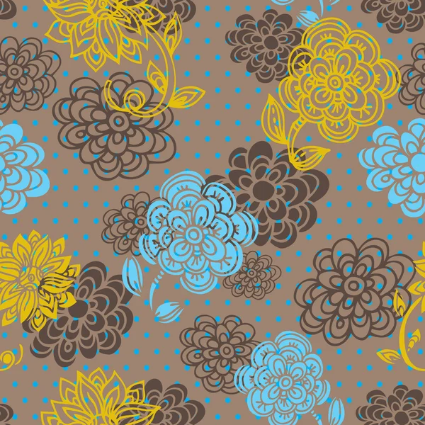 Bloemen naadloos patroon in retro stijl — Stockvector