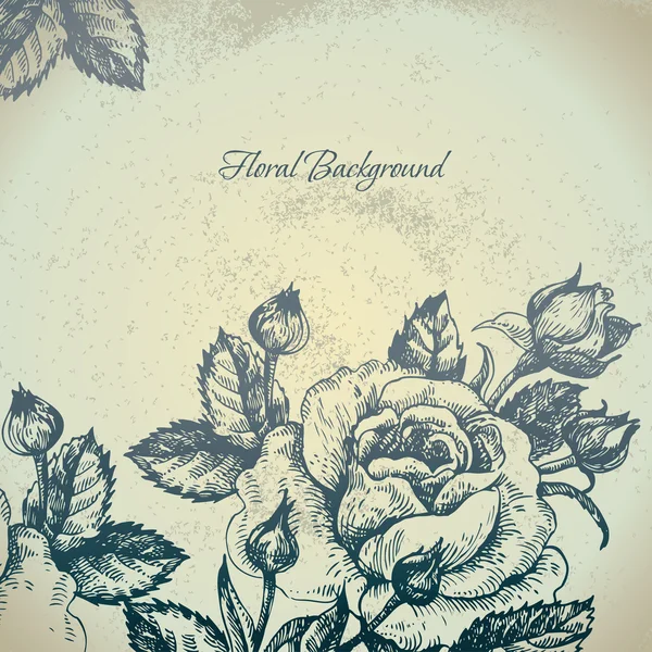 Fond floral avec des roses — Image vectorielle