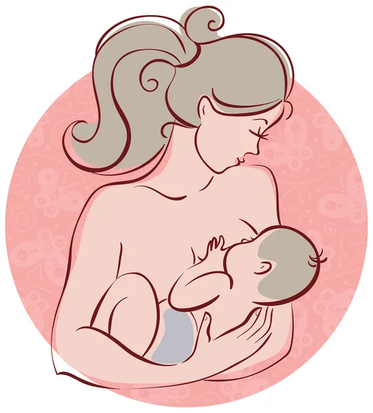 Madre y bebé — Vector de stock