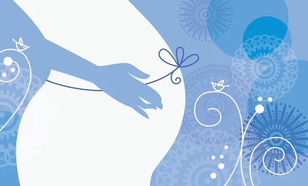 Σιλουέτα του έγκυος γυναίκα το χειμώνα — Διανυσματικό Αρχείο