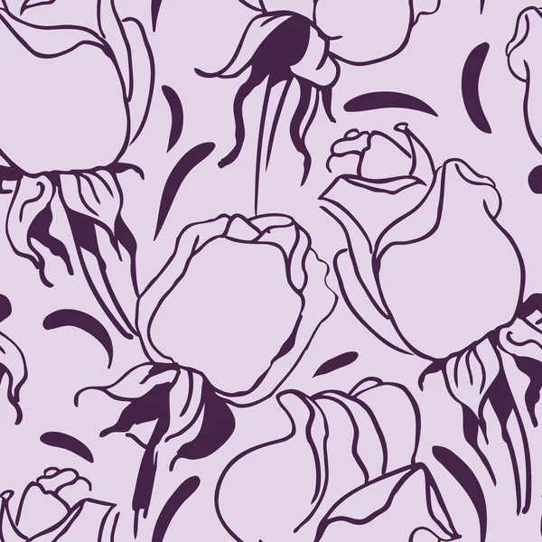 Naadloos bloemenpatroon met rozen — Stockvector