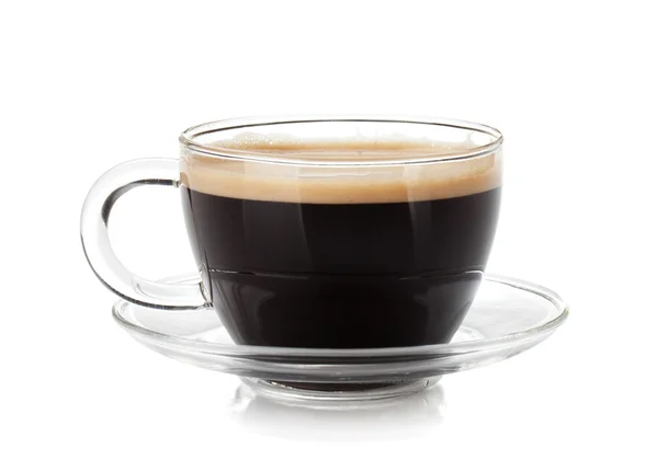 Espresso koffie in glazen beker — Stockfoto