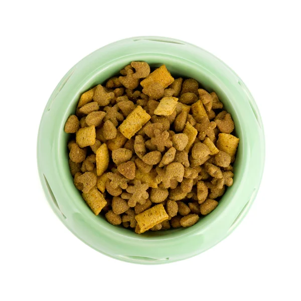 Comida para gatos en un tazón — Foto de Stock