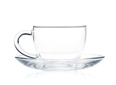 Empty glass tea cup clipart