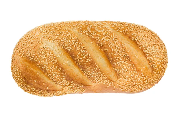 Biały chleb z sezamem. widok z góry. — Zdjęcie stockowe