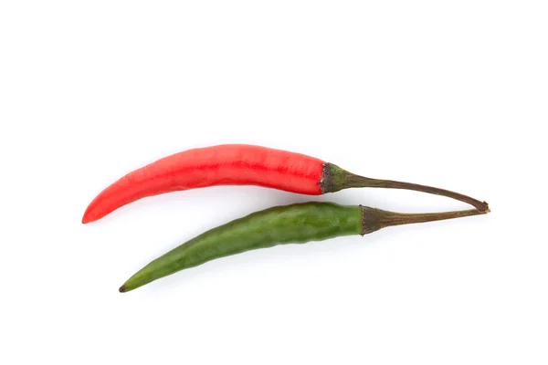Κόκκινες και πράσινες πιπεριές τσίλι — Φωτογραφία Αρχείου
