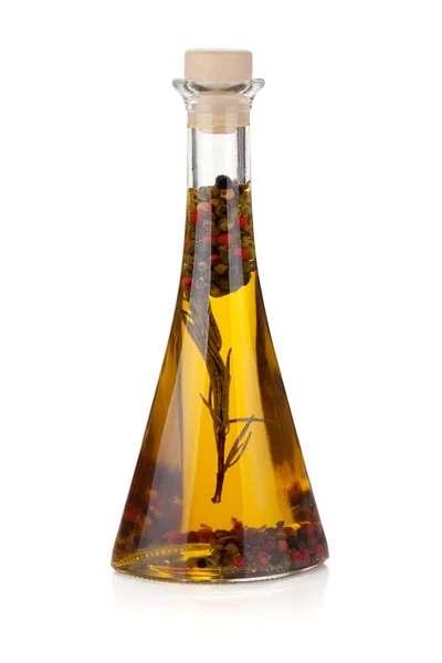 Olio di oliva con pepe e rosmarino — Foto Stock