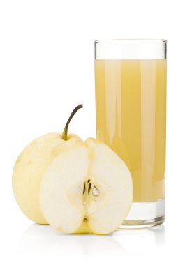 Pear juice and white pears clipart