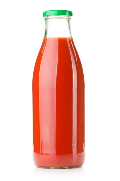 Lahví rajčatová šťáva — Stock fotografie