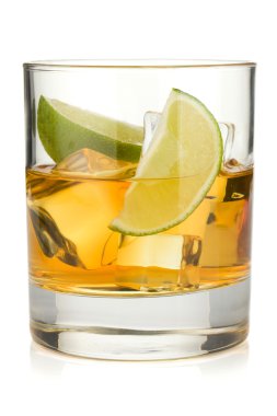 Whiskey cocktail with lime clipart