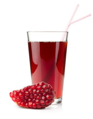 Pomegranate juice in a glass clipart